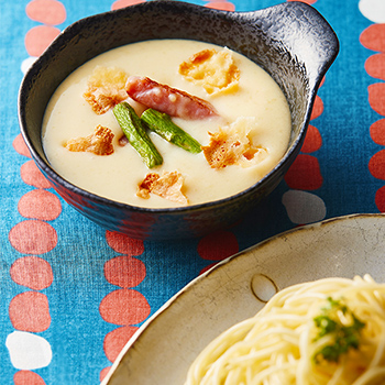 鉄・カルシウム補給！チーポタの冷製パスタ